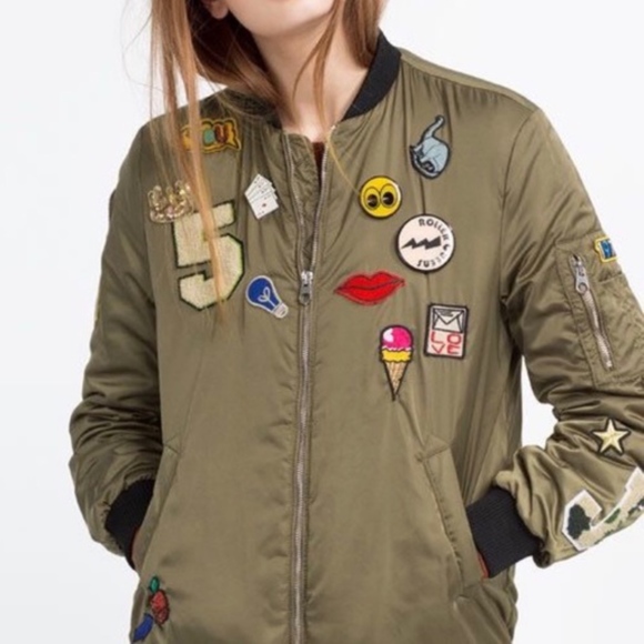 Zara Jackets & Blazers - Zara patched bomber jacket